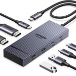UGREEN Revodok Pro 7 in 1 Docking Station Dual Monitor, USB C Hub Dual 4K@60Hz HDMI Display, 10Gbps USB-A/C Data Ports, 100W PD, Aluminum Laptop Docking Station for HP, Thinkpad, Dell and More