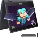 ASUS BR1102FGA 11.6″ 2-in-1 Rugged & Spill Resistant Touchscreen Laptop, Intel Celeron N100, 4GB RAM, 288GB Storage(128GB SSD+160GB Docking Station Set), UHD Graphics, WiFi 6, Webcam, Win 11 Pro, Gray