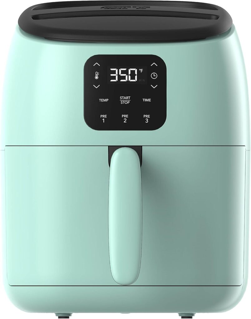 DASH Tasti-Crisp™ Electric Air Fryer Oven, 2.6 Qt., Aqua – Compact Air Fryer for Healthier Food in Minutes, Ideal for Small Spaces – Auto Shut Off, Digital, 1000-Watt