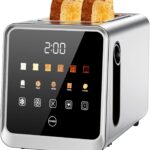 Touch Screen Toaster 2 Slice, Stainless Steel Smart Digital Toasters with Single Slot Toasting, Memory Function, 5 Bread Types & 6 Shade Settings