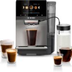 Bosch 800 Series Fully Automatic Espresso and Coffee Machine – 36 Drinks with Coffee World, Cold Brew, Double Cup, Milk Hose, Glass Milk Container, in Metallic Silver TPU60501