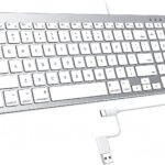 OMOTON Wired Keyboard Compatible with Mac, with Dual Interface (USB and Type-C), Numeric Keypad Compatible with MacBook Pro/Air, iMac, Mac mini/Pro Laptop, Silver