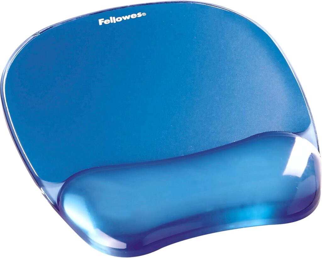 Fellowes Crystals Gel Mouse Pad Wrist Rest – Blue (91141)