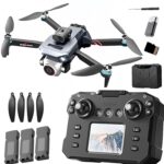 K6 Max Drone with Screen Controller with SD card, Brushless Motor, 3 batteries, Waypoint Fly, Optical Flow Localization, Active Obstacle Avoidance, One Key Take Off/Landing.