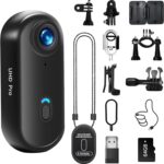 4K Action Camera, 64GB Wearable Sports Camera with Waterproof Case, Magnetic Clip, and Quick-Mount Accessories, Small Body Cam for Cycling, Diving, Travel, and Outdoor Adventures（4K-64G）