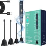 Upgraded Resin Mixer, Handheld Rechargeable Mixer with Minimizing Bubbles,Epoxy Resin Mixer for Resin, Silicone Mixing, Resin Molds, DIY Crafts (Included 4 pcs Paddles) (Blue)