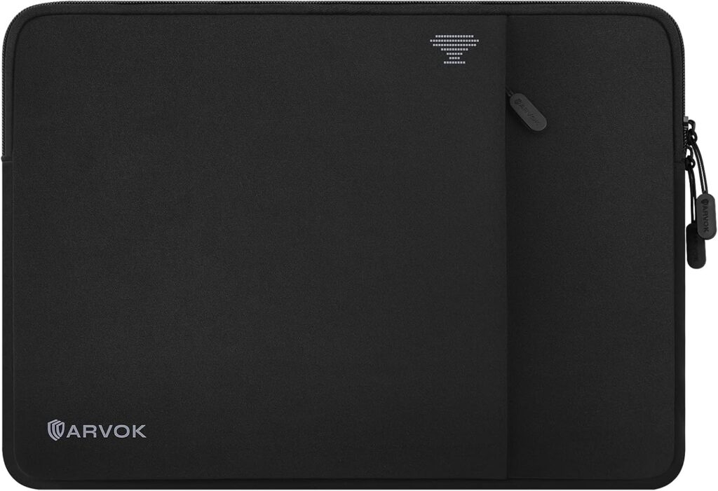 ARVOK 13 13.3 14 Inch Laptop Sleeve with Front Pocket, Shockproof 360 Protective Laptop Case Briefcase Handbag, Computer Carrying Bag Compatible with MacBook Air/Pro, Lenovo/HP/Dell/Asus/Acer, Black
