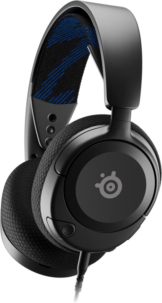 SteelSeries New Arctis Nova 1P Multi-System Gaming wired Headset — Hi-Fi Drivers — 360° Spatial Audio — Comfort Design — Durable — Lightweight—Noise-Cancelling Mic — PS5/PS4, PC, Xbox, Switch – Black