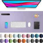 Aothia Non-Slip PU Leather Waterproof Desk Protector Mat, Mouse Pad, Desk Blotter, Writing Pad for Office, Home, Laptop, Lavender, 23.6″ x 13.7″