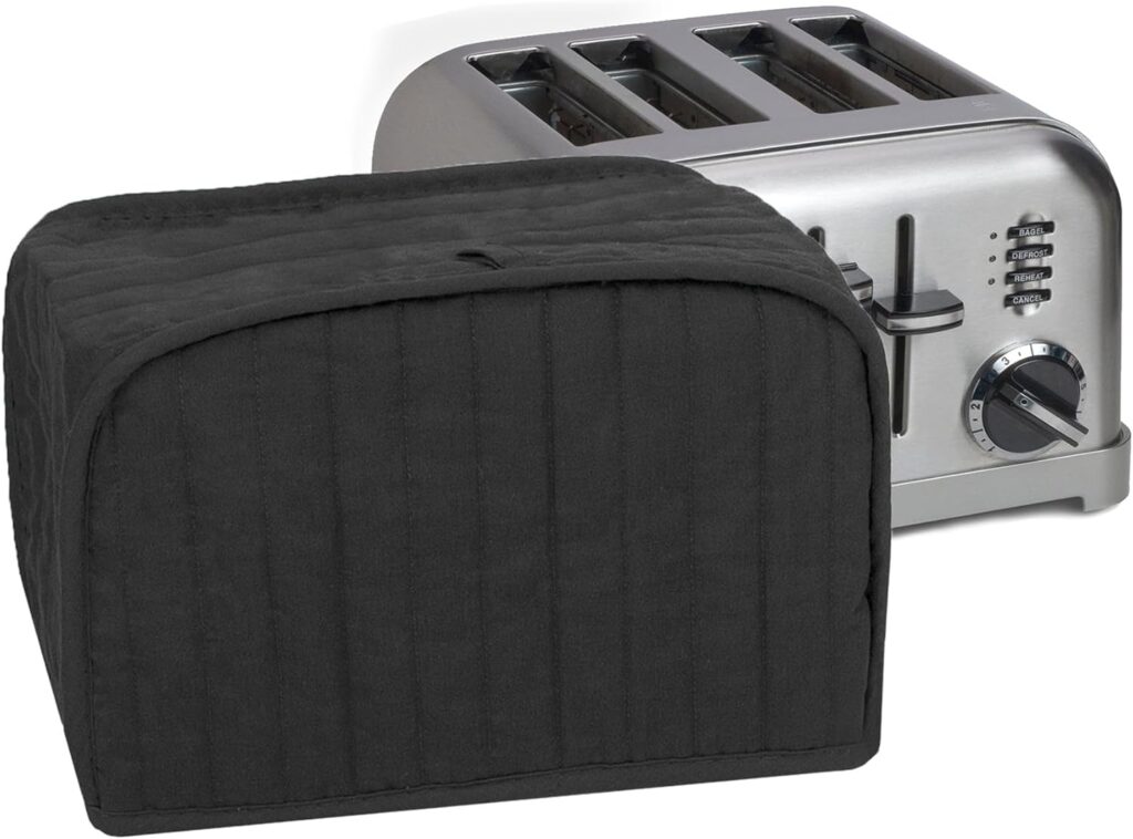 RITZ Premium Universal Four Slice Toaster Cover, 11.25″ x 7.25″ x 10.5″, Polyester and Cotton Quilted, Fingerprint Protector, Super Soft Appliance Cover, Dust Protection (Appliance NOT Included),