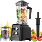 Blenders for Kitchen, Smoothie Blender – Professional Countertop Blenders with 68oz Dishwasher-Safe Pitcher, Ice Crusher for Frozen Drinks & Smoothies, BPA Free, Black