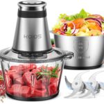 KOIOS Food Processor, 500W Electric Food Chopper with 2 Bowls (8 Cup+8 Cup) & 2 Bi-Level Blades&, Small Electric Grinder Meat Processor for Nuts, Meat, Onion, Garlic, Baby Food, Black