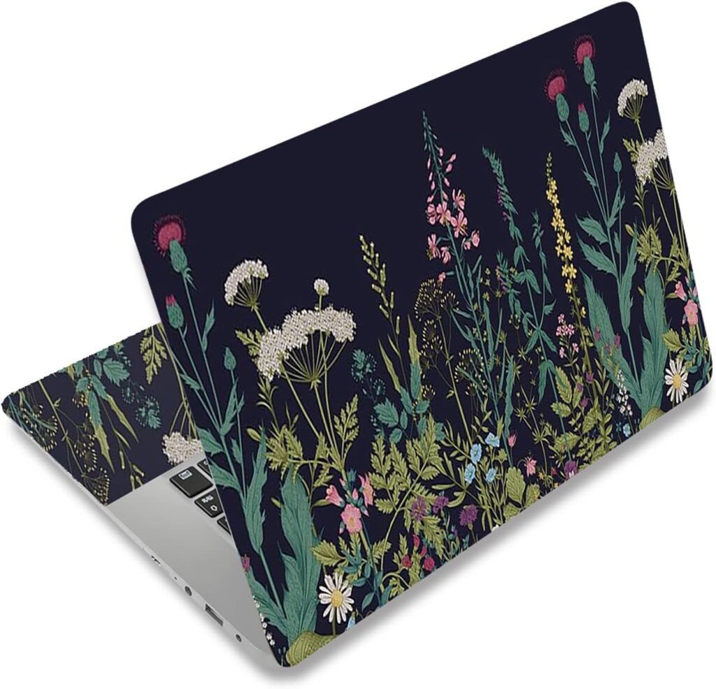 AIMSA Laptop Skin Sticker Decal, 12 13 13.3 14 15 15.4 15.6 inch Laptop Art Decal Protector Notebook Netbook PC 15.6″ Universal Vinyl Cover, Flowers Plants