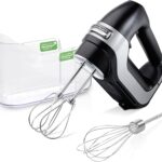 Hamilton Beach Professional 5-Speed Electric Hand Mixer with High-Performance DC Motor, Slow Start, Snap-On Storage Case, Stainless Steel Beaters & Whisk, Black (62651)