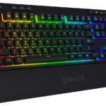 Redragon K512 Shiva RGB Backlit Membrane Gaming Keyboard with Multimedia Keys, Linear Mechanical-Feel Switch, 6 Extra On-Board Macro Keys, Dedicated Media Control, Detachable Wrist Rest
