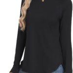 GAYHAY Long Sleeve Tunic Tops for Women – Loose Fit Crew Neck Curved Hem Shirts with Leggings Fashion Fall Clothes 2025