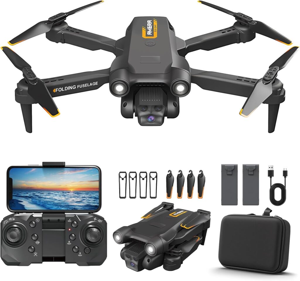 Drone for Kids Adults Beginner with Camera 1080P One-Click Take Off/Landing 3-Gear Speeds Altitude Hold Headless Mode, 360°Flip Under 249g
