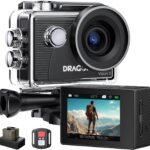 Dragon Touch Action Camera 4K 20MP 30FPS 100FT Waterproof Underwater Camera 170° Wide Angle WiFi Sports Cam with Remote 2 Batteries and Mounting Accessories Kit