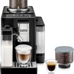 De’Longhi Rivelia Automatic Espresso Machine with Grinder & Milk Frother – All-in-One Coffee Maker, Hot & Iced Latte, Cappuccino, Bean Switch System, Burr Grinder, Compact Italian Design, Black