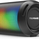 FULMINARE Portable Bluetooth Speaker with 26W HD Sound, Speakers Bluetooth Wireless 6.0, AUX&TF-Card&USB Input, LED Lights, IPX5 Waterproof, 16H Playtime for Home/Outdoor/Party, Birthday Gift (Black)