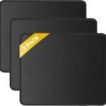 JIKIOU 3 Pack Mouse Pad with Stitched Edge, Comfortable Mouse Pads with Non-Slip Rubber Base, Washable Mousepads Bulk with Comfortable Cloth, Mouse Pads for Computers Laptop Mouse 10.2×8.3inch Black