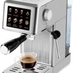 CUSIMAX Espresso Machine 20Bar Compact Coffee Machine with Powerful Steam Wand for Latte & Cappuccino, Stainless Steel Espresso Maker with 34oz Remevable Water Tank