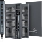 STREBITO Mini Electric Screwdriver Set, 70-in-1 Max Precision Electric Screwdriver Kit with Lights, 5 Upgraded Torque Levels, 64 Magnetic Bits, Electric Screwdriver Cordless for PC RC Electronics