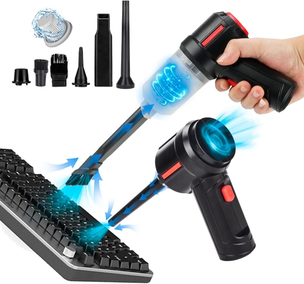 Air Duster – Computer Vacuum Cleaner – for Keyboard Cleaning- Cordless Canned Air- Powerful – Energy-Efficient(Air-01)