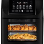 Gourmia Air Fryer Toaster Oven Combo – All-in-One 14-Quart Digital Air Fryer Toaster Oven with Rotisserie & Dehydrator – 12 Presets, Guided Cooking Prompts, 1750W, Dishwasher-Safe Accessories
