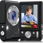 Digital Camera, 1080P Kids Digital Camera with 16X Digital Zoom, Flashlight, Compact Digital Point and Shoot Camera for Kids Children Boys Girls Beginners, 2 Batteries, Date Stamp, Black