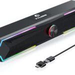 Computer Speakers for Pc Desktop with Clear Sound, Flowing LED PC Speaker for Computer Desktop Laptop Monitor, Bluetooth & USB Input