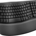 Logitech Wave Keys Wireless Ergonomic Keyboard with Cushioned Palm Rest, Comfortable Natural Typing, Easy-Switch, Bluetooth, Logi Bolt Receiver, for Multi-OS, Windows/Mac – Graphite