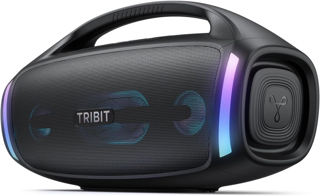 Tribit Bluetooth Speaker StormBox Blast 2, 200W Portable Wireless Speaker with Subwoofer, XBass, LED Light, Bluetooth 5.4, IP67 Waterproof, Custom EQ, 30H Playtime, TWS Pairing for Party/Outdoor