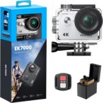 AKASO EK7000 4K30FPS 20MP WiFi Action Camera with EIS Ultra HD 131FT Waterproof Underwater Camera Remote Control 4X Zoom Support External Microphone
