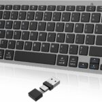 OMOTON 2.4G Wireless Keyboard for Win 7/8/10 with USB & Type C, Ultra Slim and Compact Quiet, Compatible with Laptop Tablet Desktop and PC (Grey)