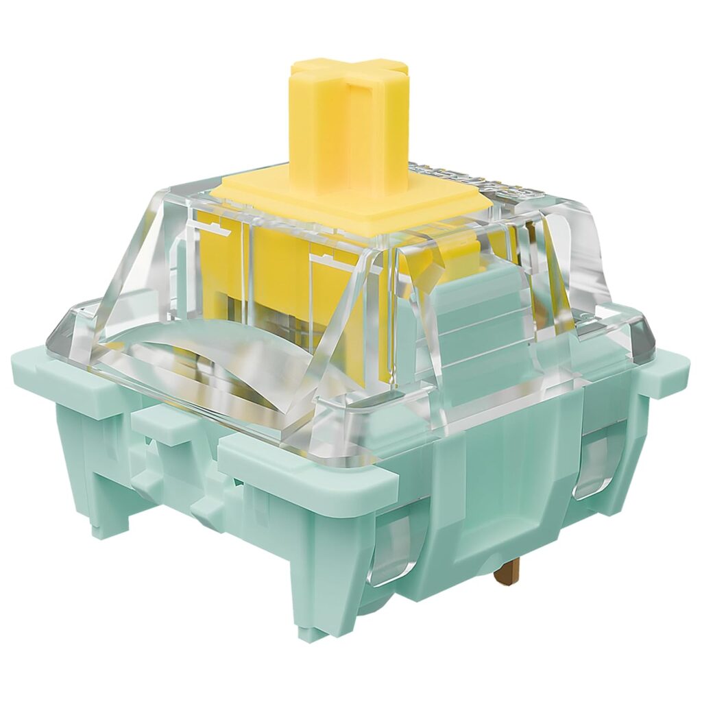 Gateron Jade Series 3.0 Yellow Keyboard Switches,Linear 3-Pin 55gf 20mm Dual-Stage Spring Pre-lubed Switches for MX Mechanical Keyboard(Yellow,10Pcs)