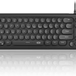 MageGee Typewriter Style 60% White Gaming Keyboard, Mechanical Feeling RGB Backlit 68 Keys Compact USB Wired Ergonomic Gaming Keyboard for PC, Mac, Laptop(Black)