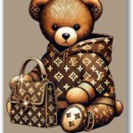 Brooke & Vine Designer Fashion Room Decor (UNFRAMED 12 x 16) Luxury Streetwear Poster Hip Hop Bear Posters Urban Teen Boy Room Girl Room Wall Art Prints Bedroom, Nursery Luxe Bear