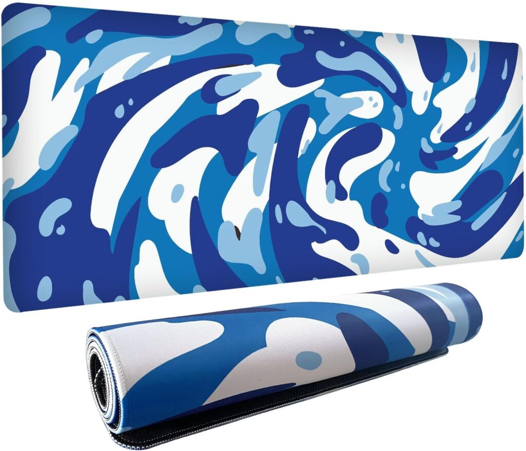 Fluid Pattern XXL Mouse Pad,Super Thick Waterproof Fluid Pattern Large Gaming Mousepad with Stitched Edge,Mouse Computer Desk Accessories,Non-Slip Base Mouse Keyboard Mat 800X400X4mm