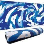 Fluid Pattern XXL Mouse Pad,Super Thick Waterproof Fluid Pattern Large Gaming Mousepad with Stitched Edge,Mouse Computer Desk Accessories,Non-Slip Base Mouse Keyboard Mat 800X400X4mm