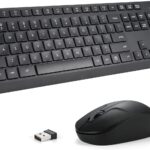 Wireless Keyboard and Mouse Combo for Windows, 2.4G Full-Sized External Cordless Computer Keyboard Mouse Combo for Laptop PC Desktop Chrome Mac, Number Pad 1600 DPI Silent Mouse USB Receiver (Black)