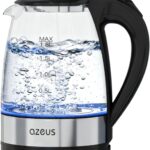 AZEUS Fast Boil Electric Water Kettle, 1.8L Large Capacity with Auto Shut-Off and Boil-Dry Protection, BPA-Free Borosilicate Glass &Stainless Steel