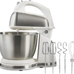 Hamilton Beach Classic Stand and Hand Mixer, 4 Quarts, 6 Speeds with QuickBurst, Bowl Rest, 290 Watts Peak Power, White (64655)