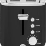 GE 2 Slice Black Stainless Steel Toaster, Extra Wide Slots for Toasting Bagels, Breads, Waffles & More, 7 Adjustable Shade Settings, Removable Crumb Tray, Countertop Kitchen Essentials, 850 Watts
