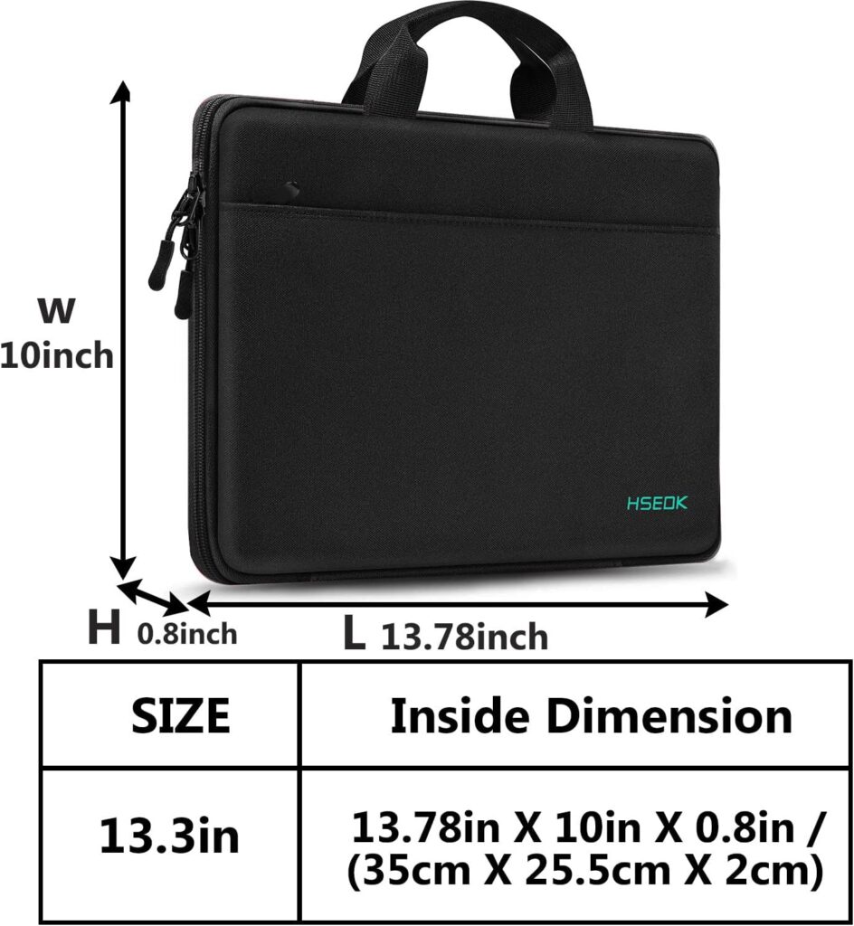 Hseok Laptop Sleeve 13-14 Inch Case Briefcase Compatible with MacBook Pro 14 inch M4/M3/M2/M1 All Model of 13.3 Inch Mac Air/Pro, XPS 13 14, Most Popular 13″-14″ Notebooks,B04K01