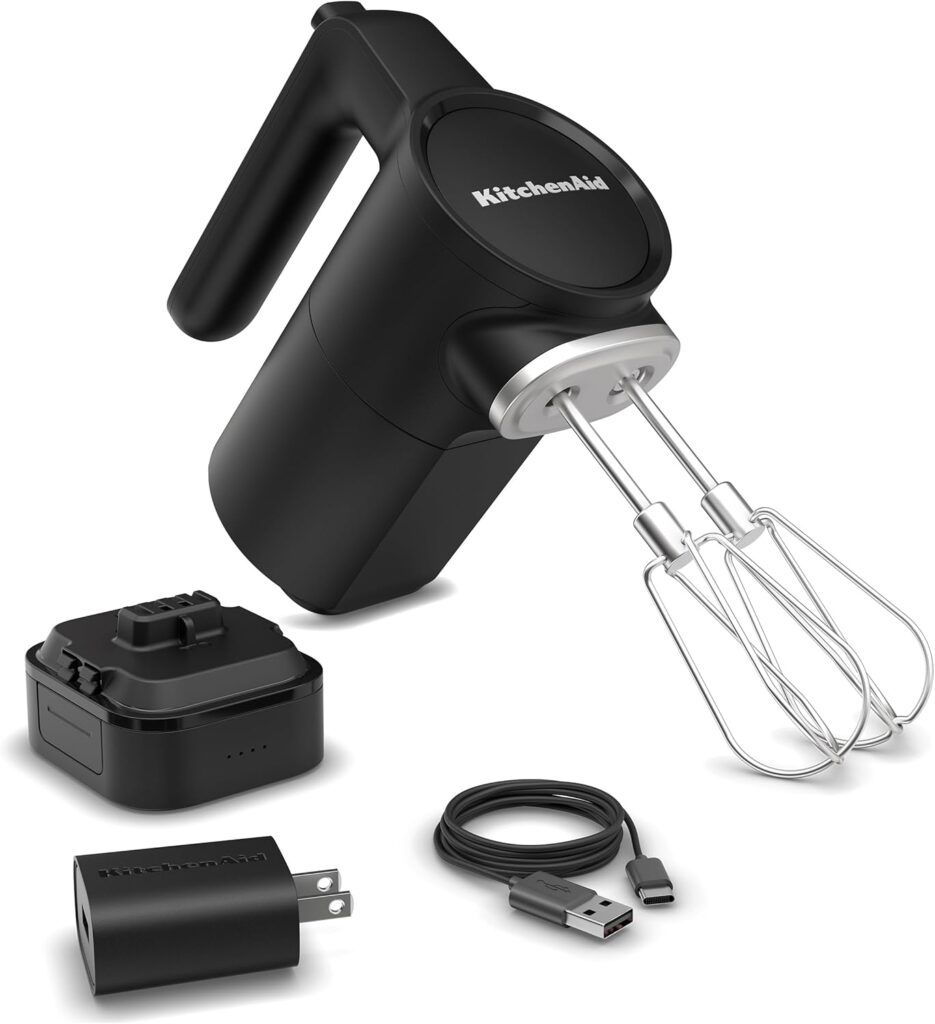 KitchenAid Go Cordless Hand Mixer – battery included, KHMR762, Black Matte