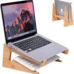 Wooden Laptop Stand Vertical Laptop for 13-18.6in Bamboo Stand for Desk,Laptop Stand Compatible with MacBook Air Pro/Dell XPS/Surface pro/HP/Pixelbook/Lenovo,More Laptops