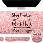 LATEEFAH Mouse Pad with Wrist Rest, Large Mouse Pad, Ergonomic Gaming Desk Pad Keyboard Wrist Rest Set, 4-in-1 Desk Mat Keyboard Mat for Home, Office