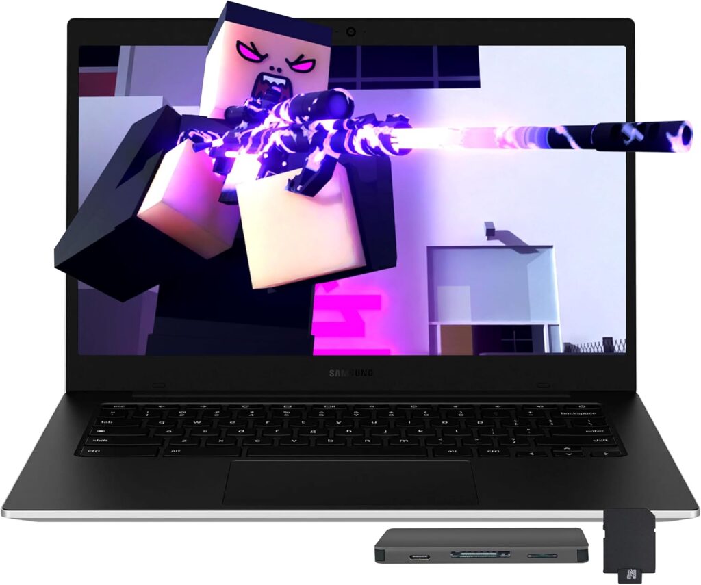 Samsung Galaxy Chromebook Go 14″ LED HD Laptop, Intel Celeron N4500, 4GB LPDDR4X, 288GB Storage (128GB eMMC+160GB Docking Station Set), Intel UHD Graphics, Wi-Fi 6, 720p Camera, Chrome OS, Silver