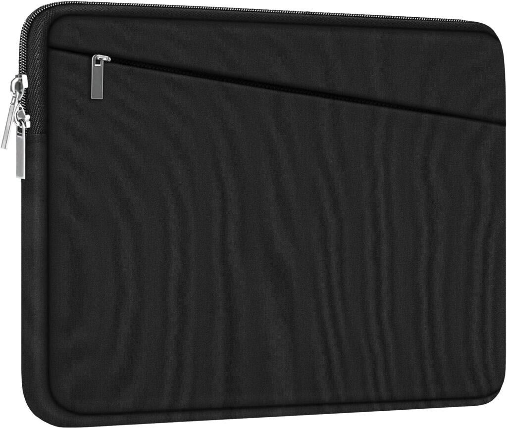 15.6 inch Laptop Sleeve, Durable Computer Carrying Bag Protective Case Briefcase Handbag with Front Pocket, Slim Cover for 15-16 Inch HP, Dell, Lenovo, Asus, Notebook, Black